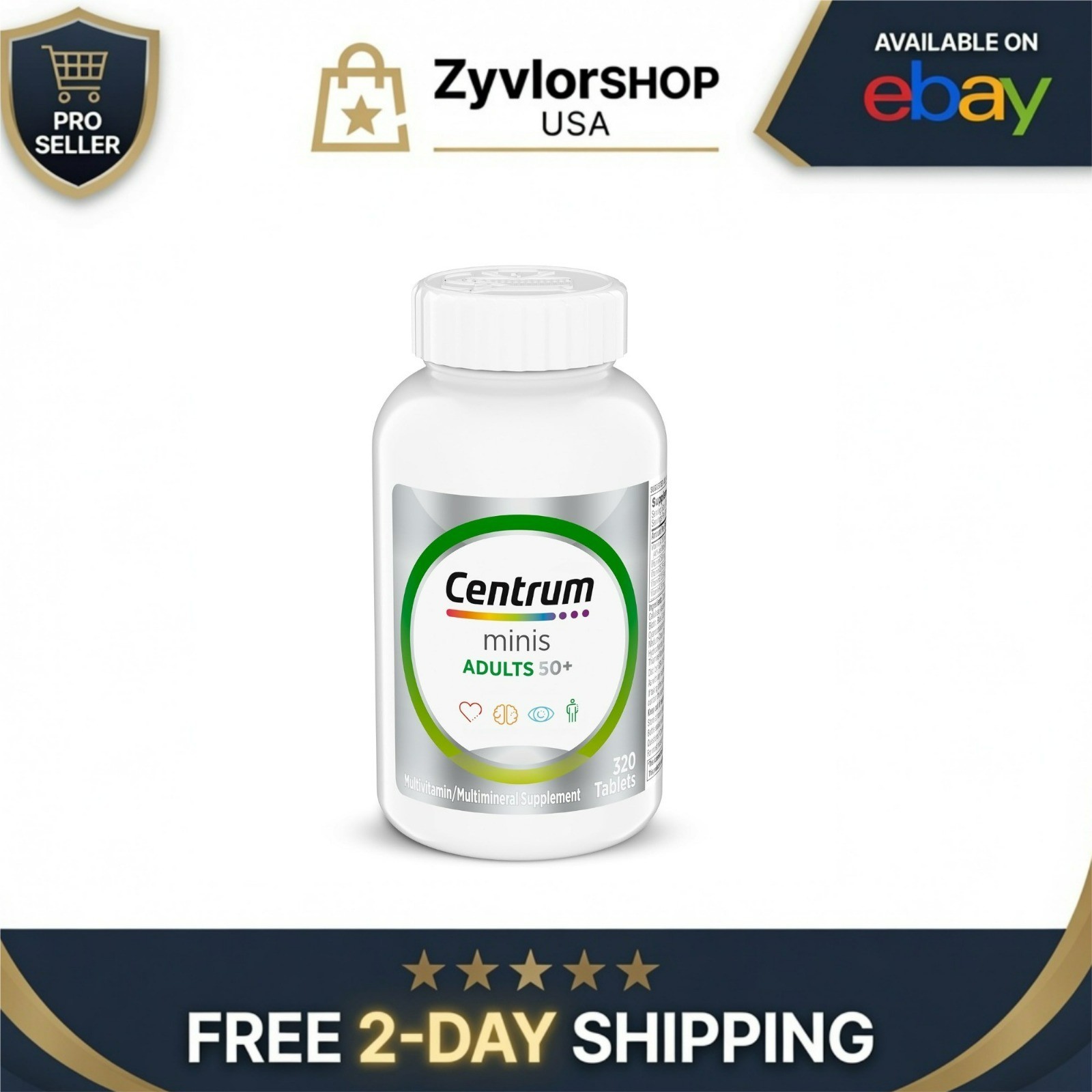 Centrum Minis Silver Multivitamin 50+ | 320 Tablets | Supports Memory & Health