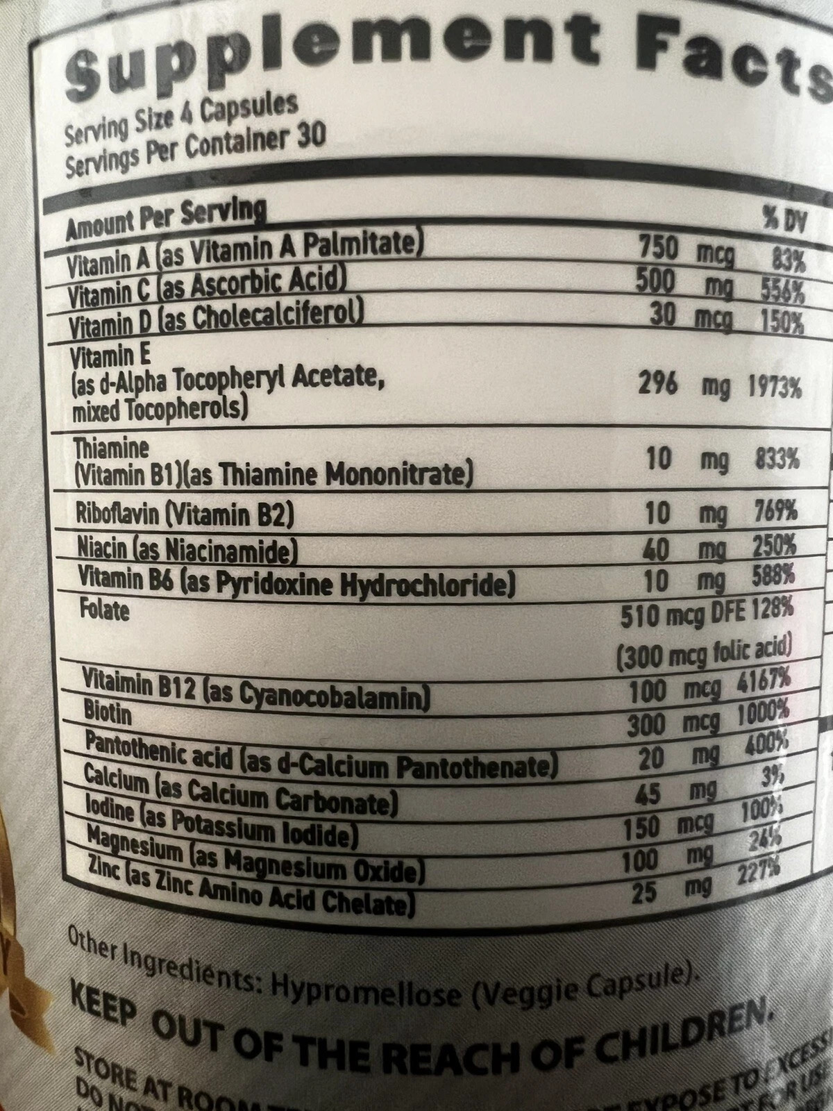 MaxiVision Whole Body Formula 120 Caps | 1 Month | AREDS 2 Eye Vitamins Exp 1/27