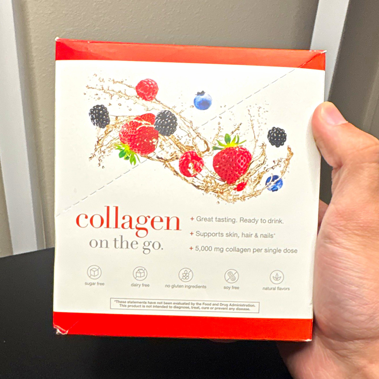 Youtheory Collagen Liquid 5000mg Hair Skin Nails 12ct Natural Berry Sugar-Free