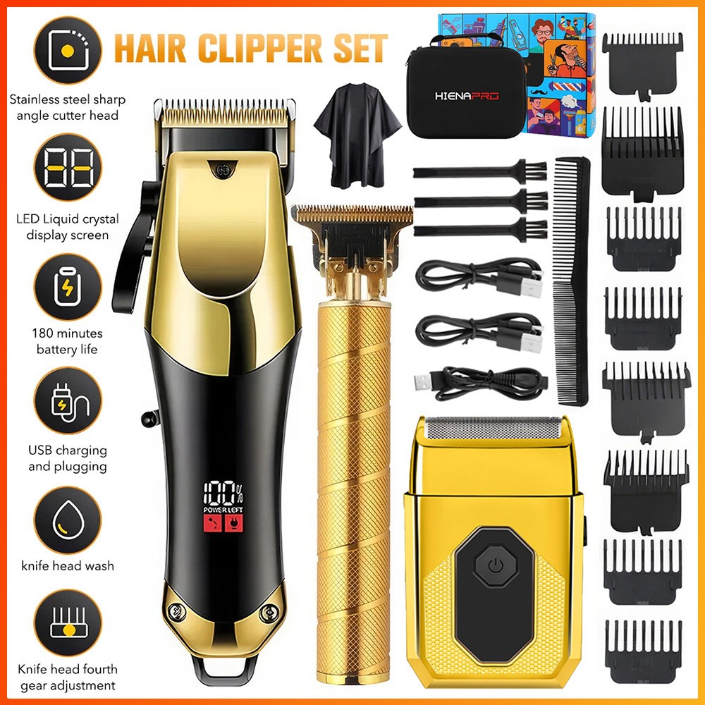 Professional Hair Clippers Trimmer Cutting Beard Cordless Barber Shaving Machine
