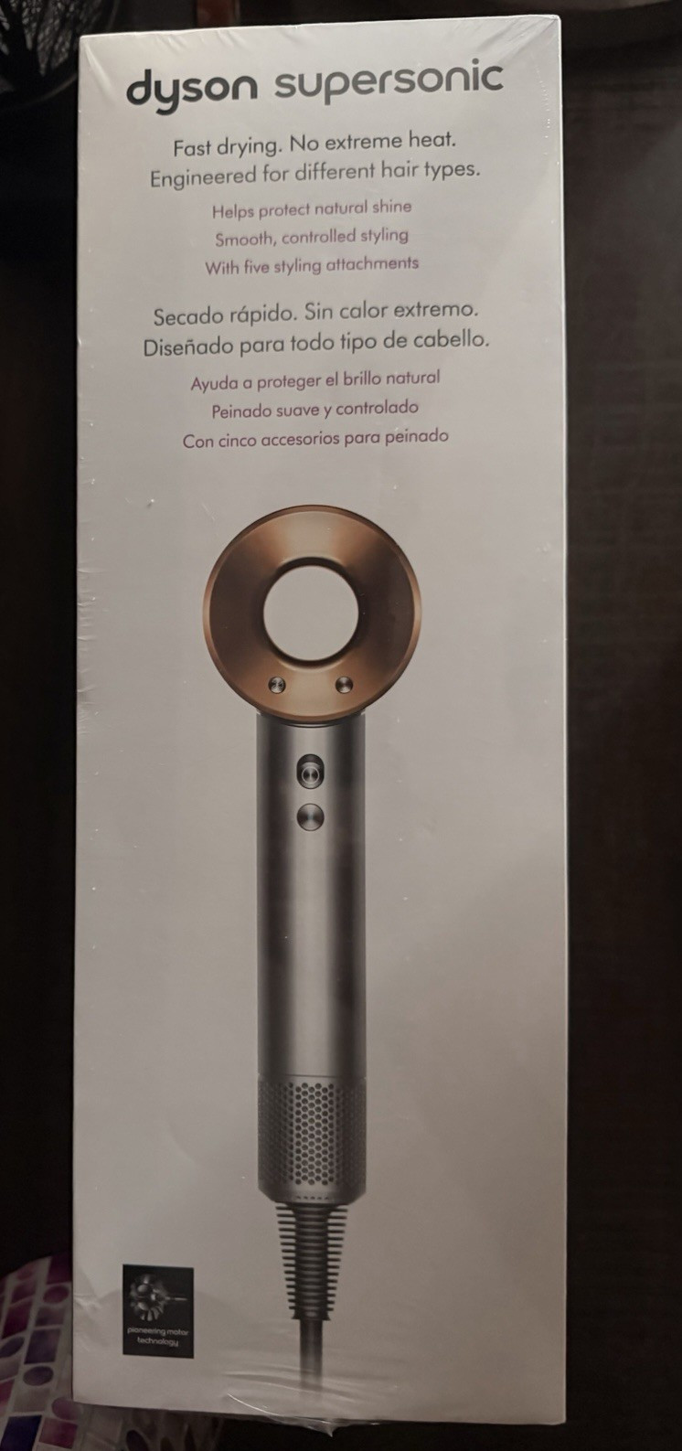 Dyson Supersonic Hair Dryer Nickel/Copper w/ Diffuser Attachments 1600W