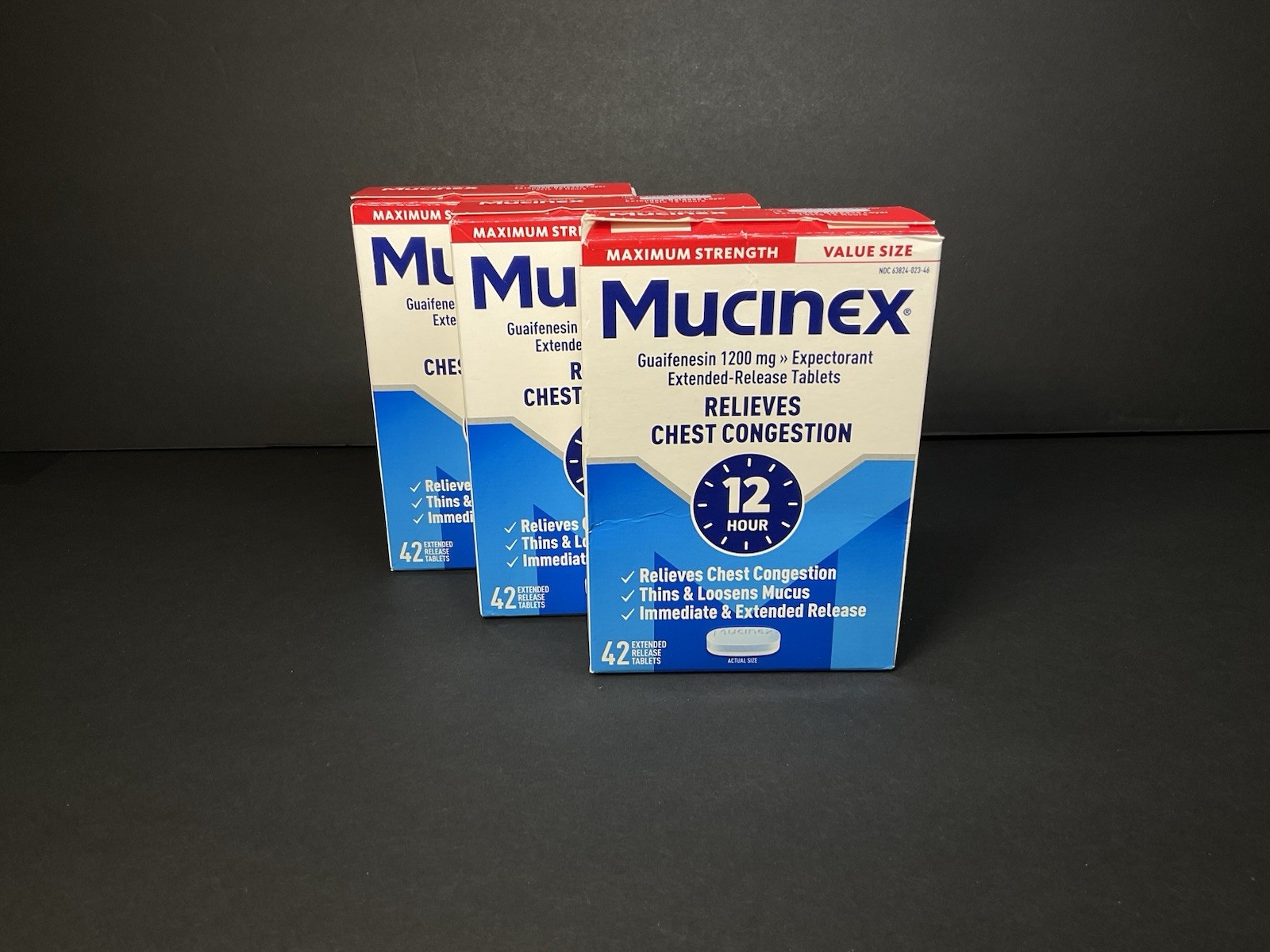 🔥3 NEW SEALED MUCINEX MAX STRENGTH 1200 Mg 42 Ct X 3 *TOTAL*126 TABLETS🔥