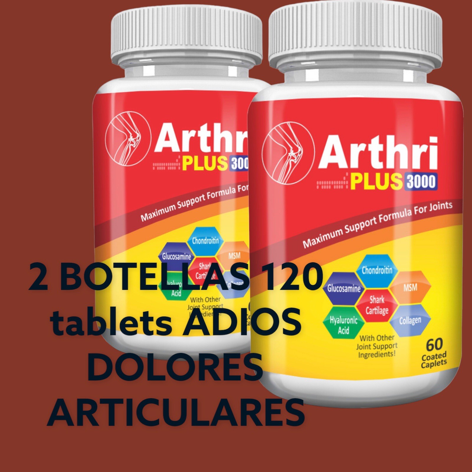 2 PACKS ARTRIPLUS 120 TABLETS NO MAS DOLOR ARTICULAR