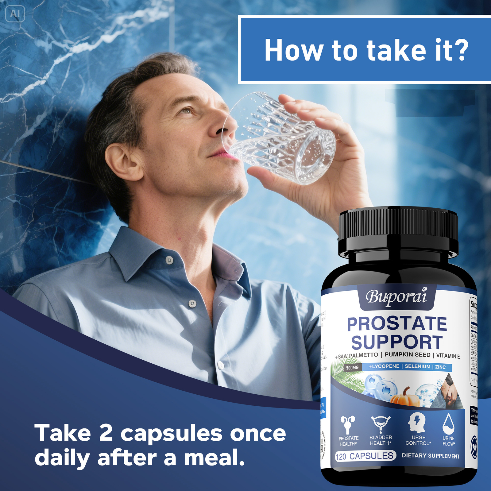 Prostate Support – Supports Prostate Health, Bladder Health, Improves Urine Flow
