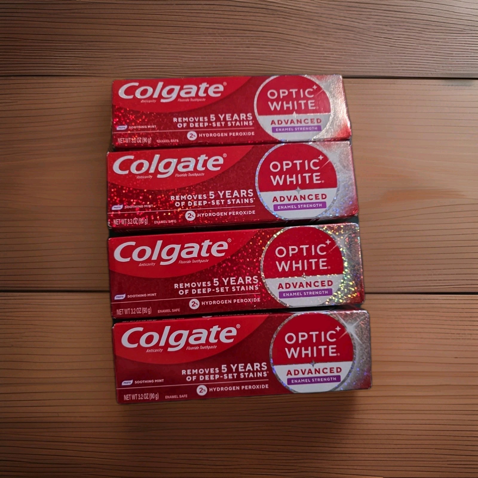 4 colgate optic white toothpaste Advanced EnamelStrength Removes5 Years Of Deep