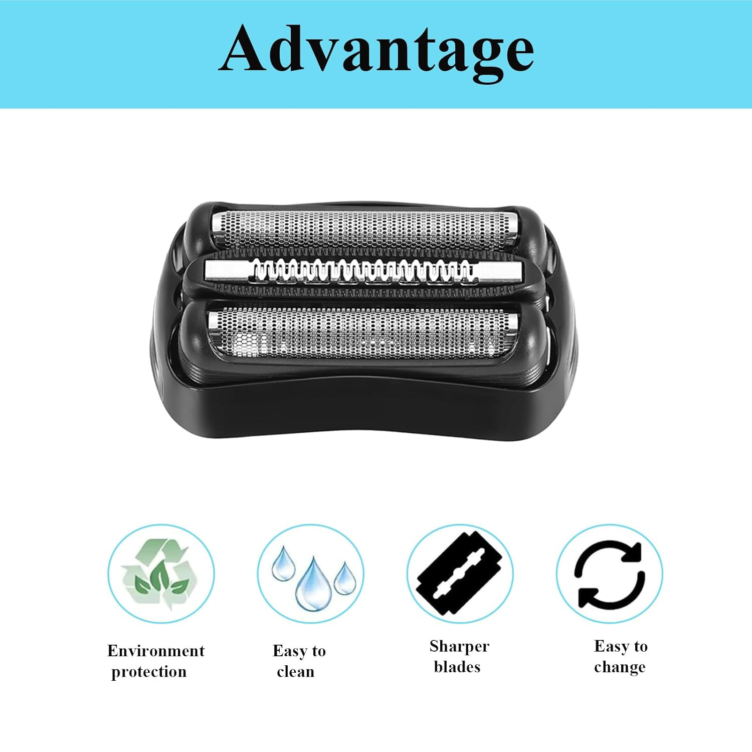Series 3 21B Replacement Shaver Head Compatible with Braun S3 Razors 3040S