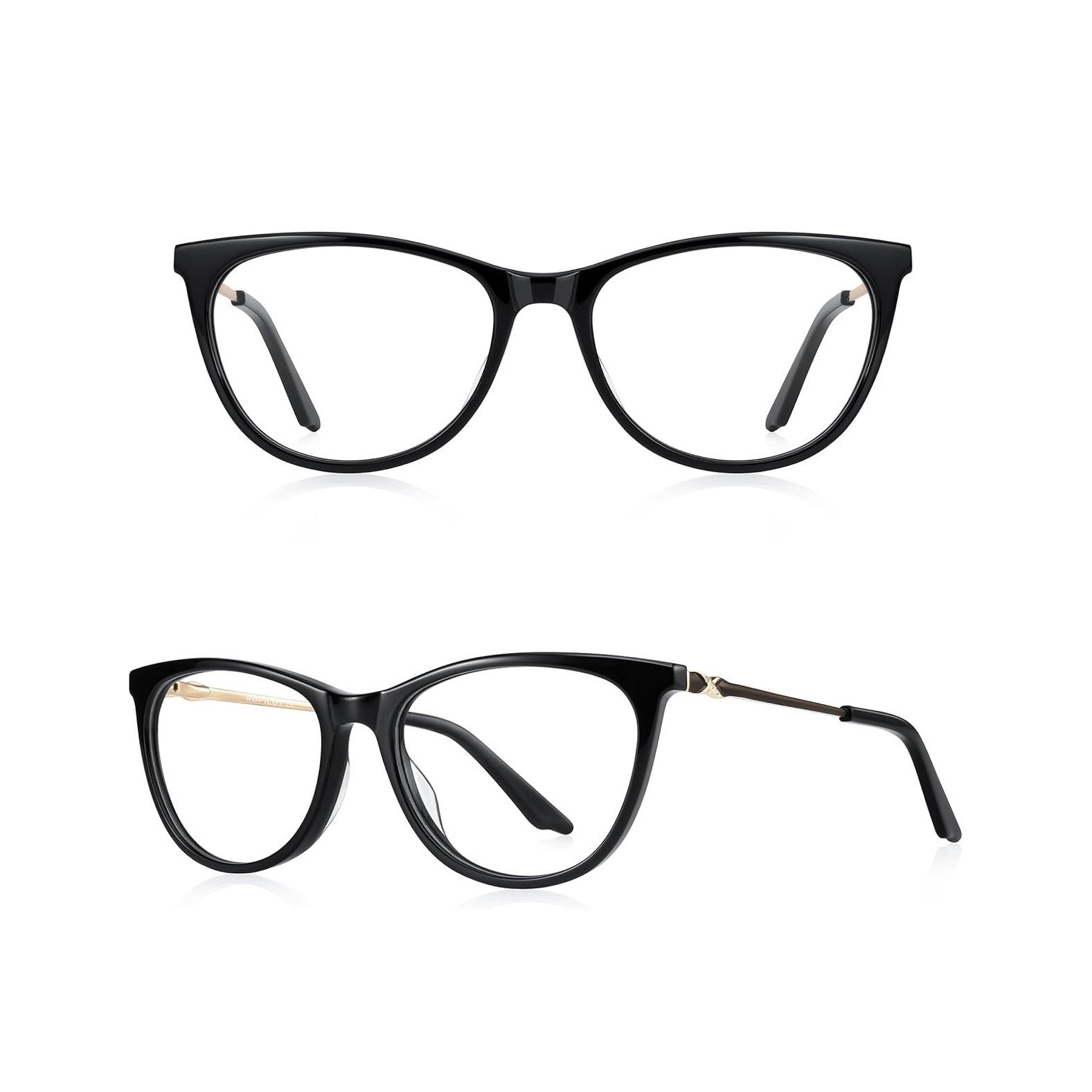 RBPilot RB2162 Black Cat Eye Reading Glasses +0.75 Blue Light Blocking Italy