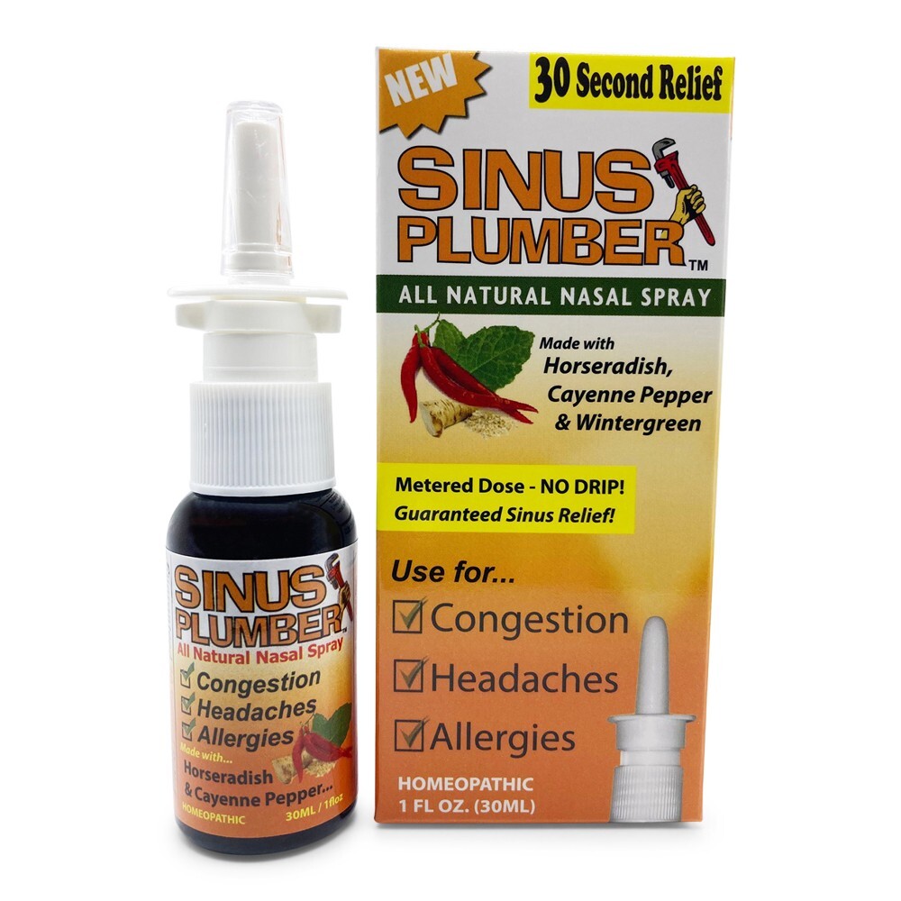 Sinus Plumber Natural Hot Pepper Nasal Spray Allergy – Sinus – Headache – 1 floz