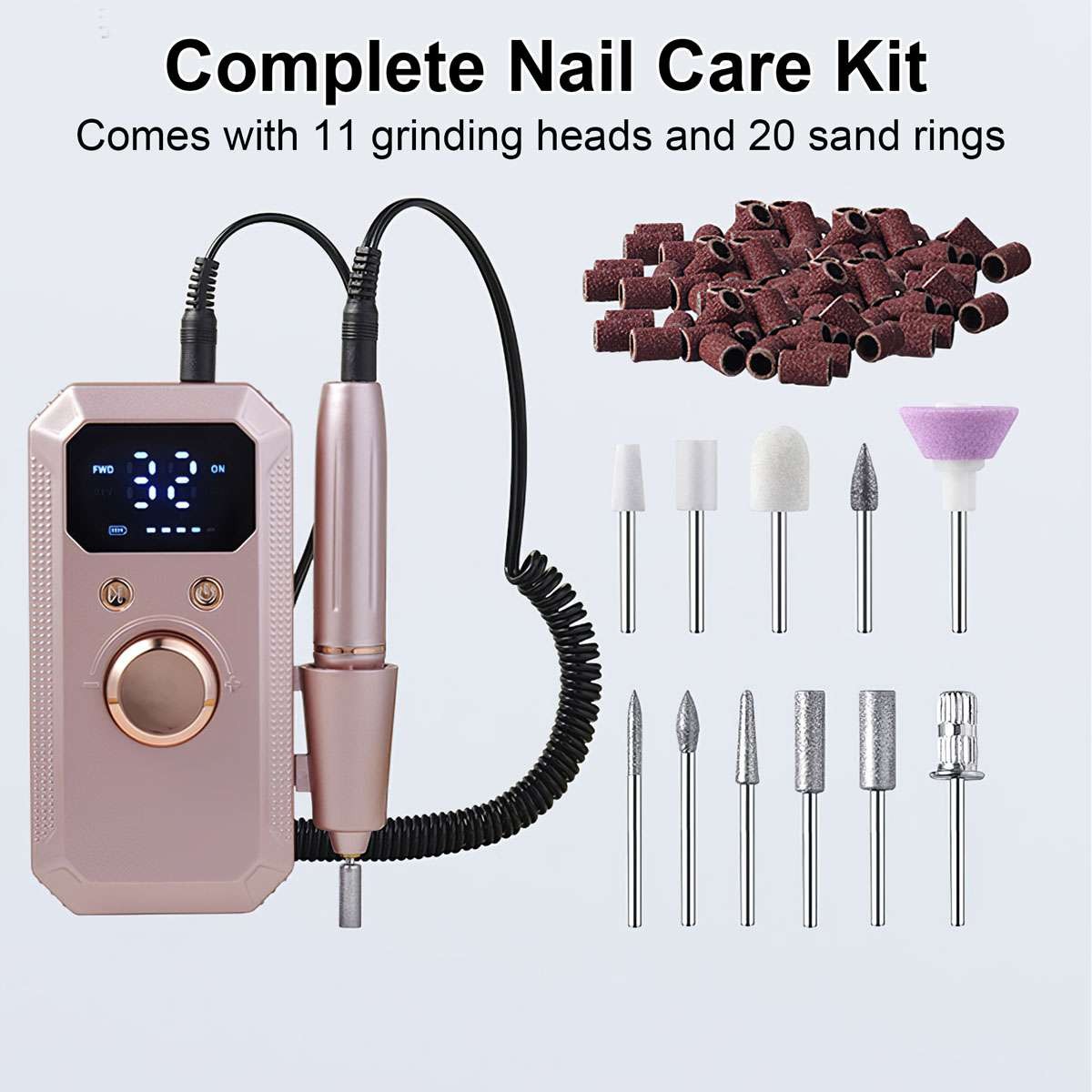 Rechargeable Electric Nail Drill Machine Portable Manicure Pedicure Kit 45000RPM