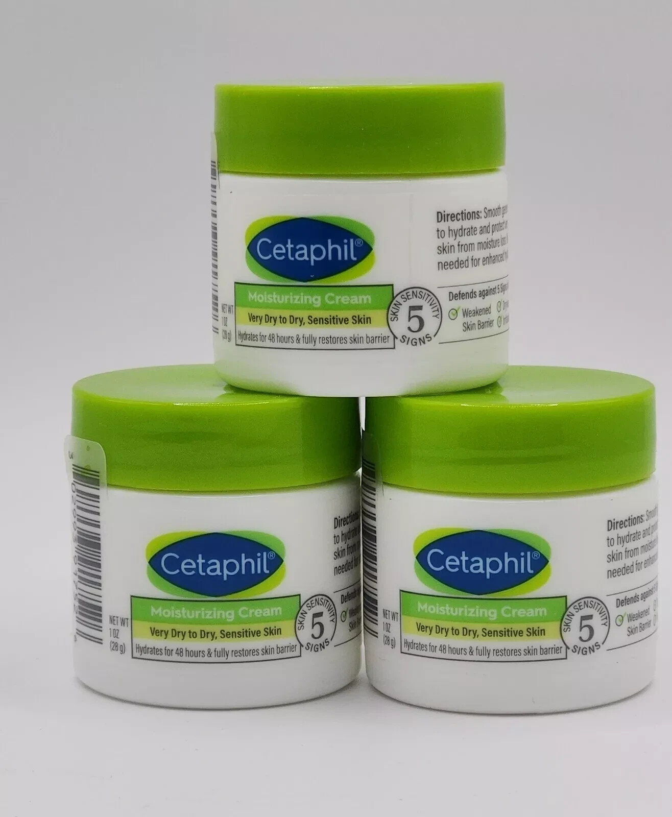 Cetaphil Moisturizing Cream Body Very Dry Sensitive Skin- 3 Pk 1 oz Travel Size