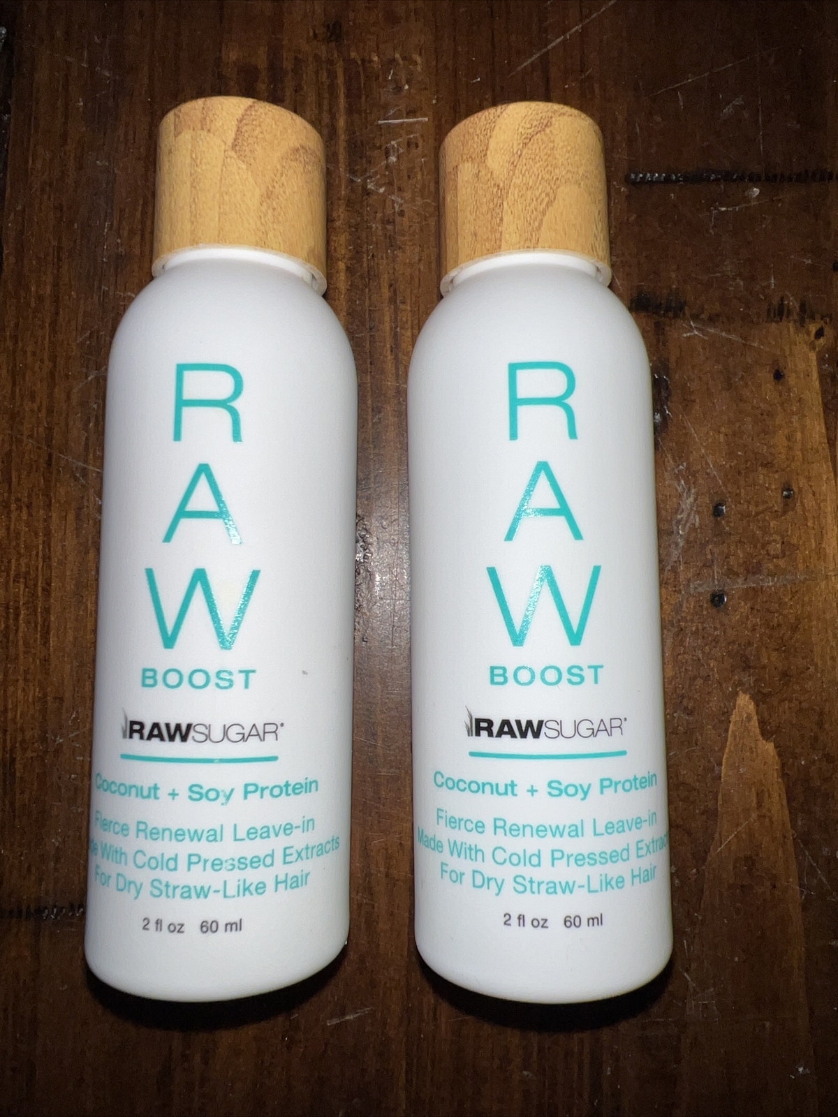 2 Bottles-Raw Sugar Living Fierce Renew Hair Boost Coconut + Soy Protein 2 FL Oz