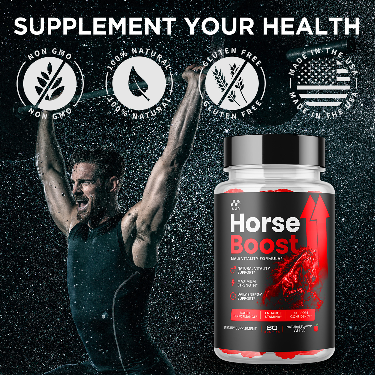 (2 Pack) Horse Boost Gummys Advanced Male Health Support HorseBoost 120 Gummies