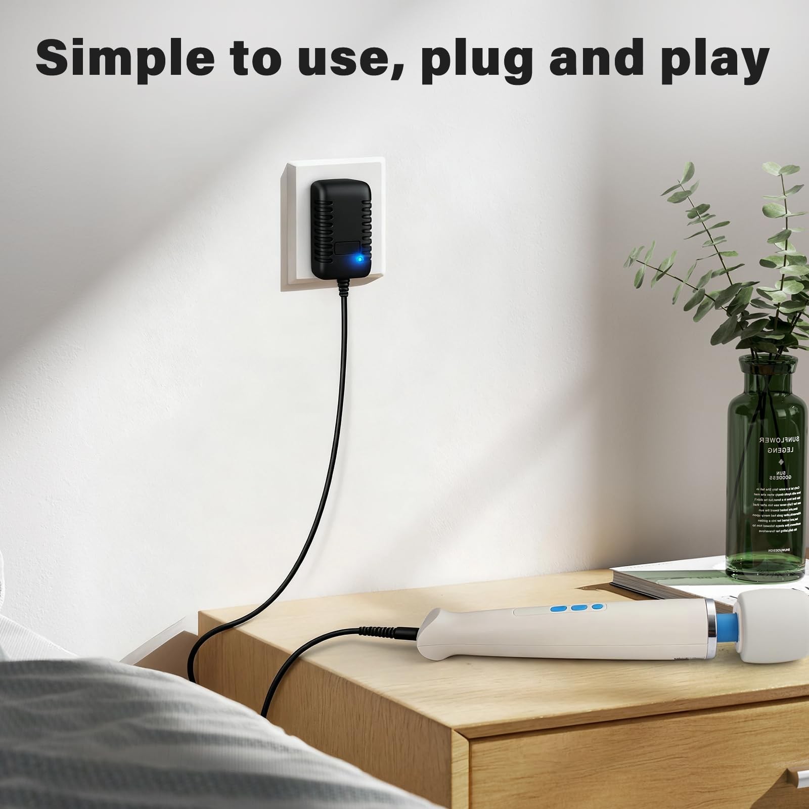 Replacement Charger Cord Compatible with Magic Wand HV-270, Power Cord Charging