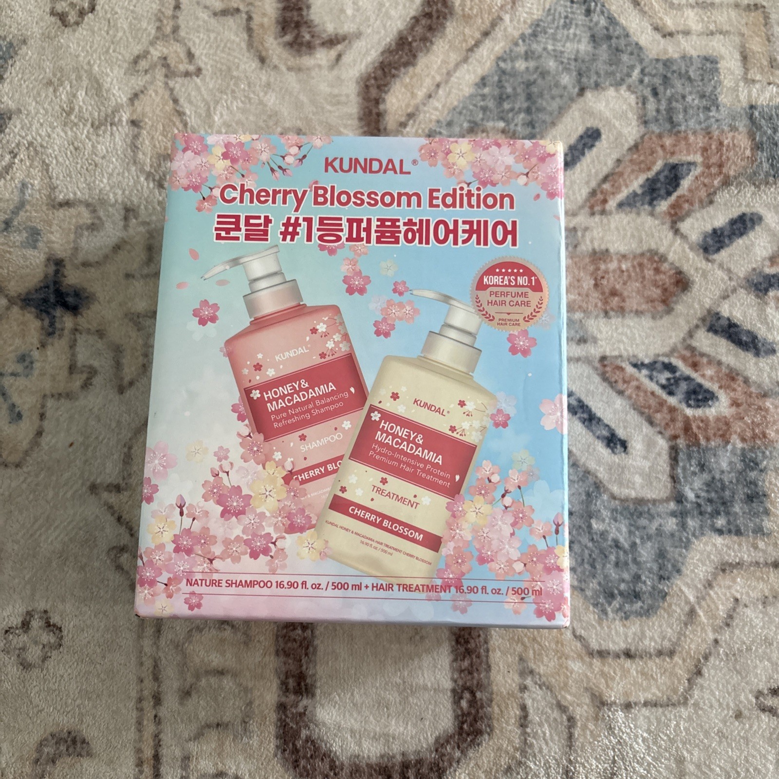 CHERRY BLOSSOM SCENT EDITION SHAMPOO & TREATMENT 16.9 FL OZ EA. MADE KOREA 05/28