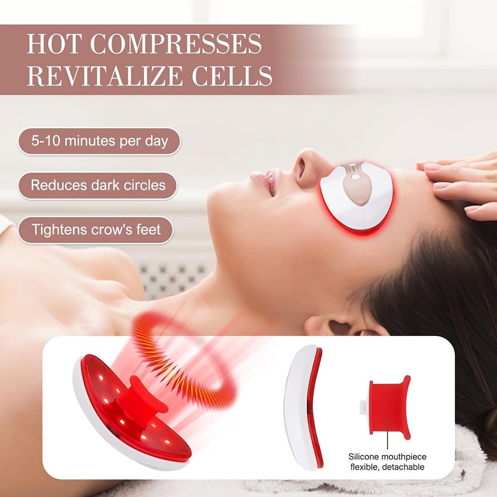 Lip Hypoallergenic Portable Easy-To-Use 2-in-1 Heated Red Light Lip & Eye Device