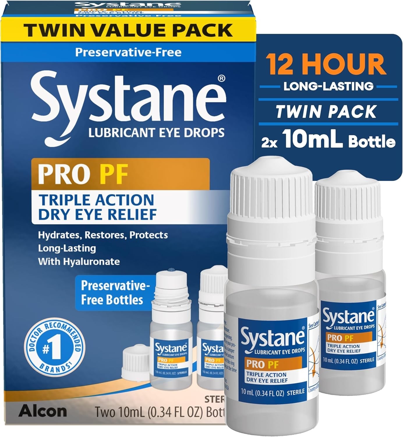 Systane PRO PF Multi-dose PreservativeFree Lubricant Eye Drops TWIN ~ Exp 011/26