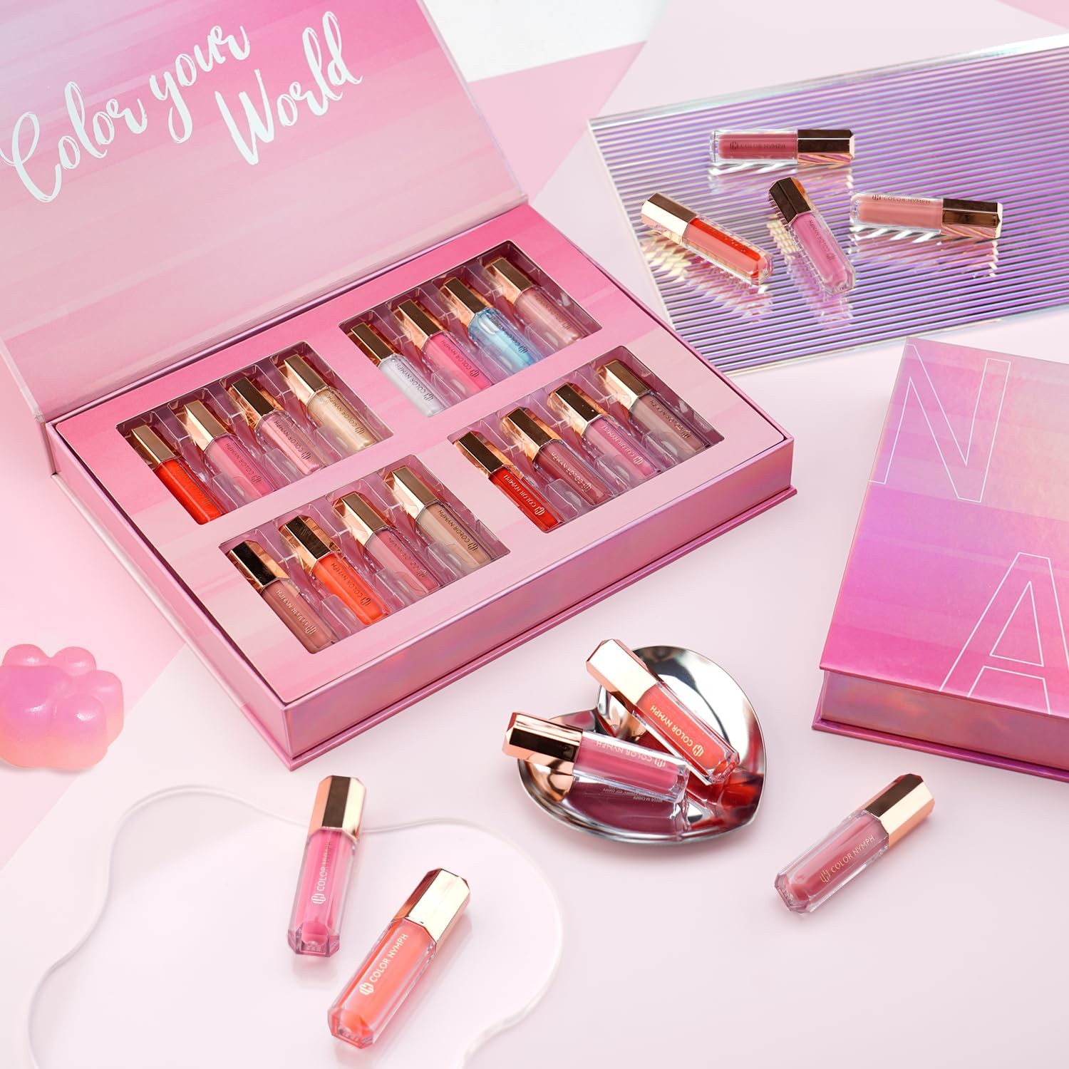 16 PCS Lip Glosses Collection, Shimmery Lip Glosses for Women and Girls, Long…