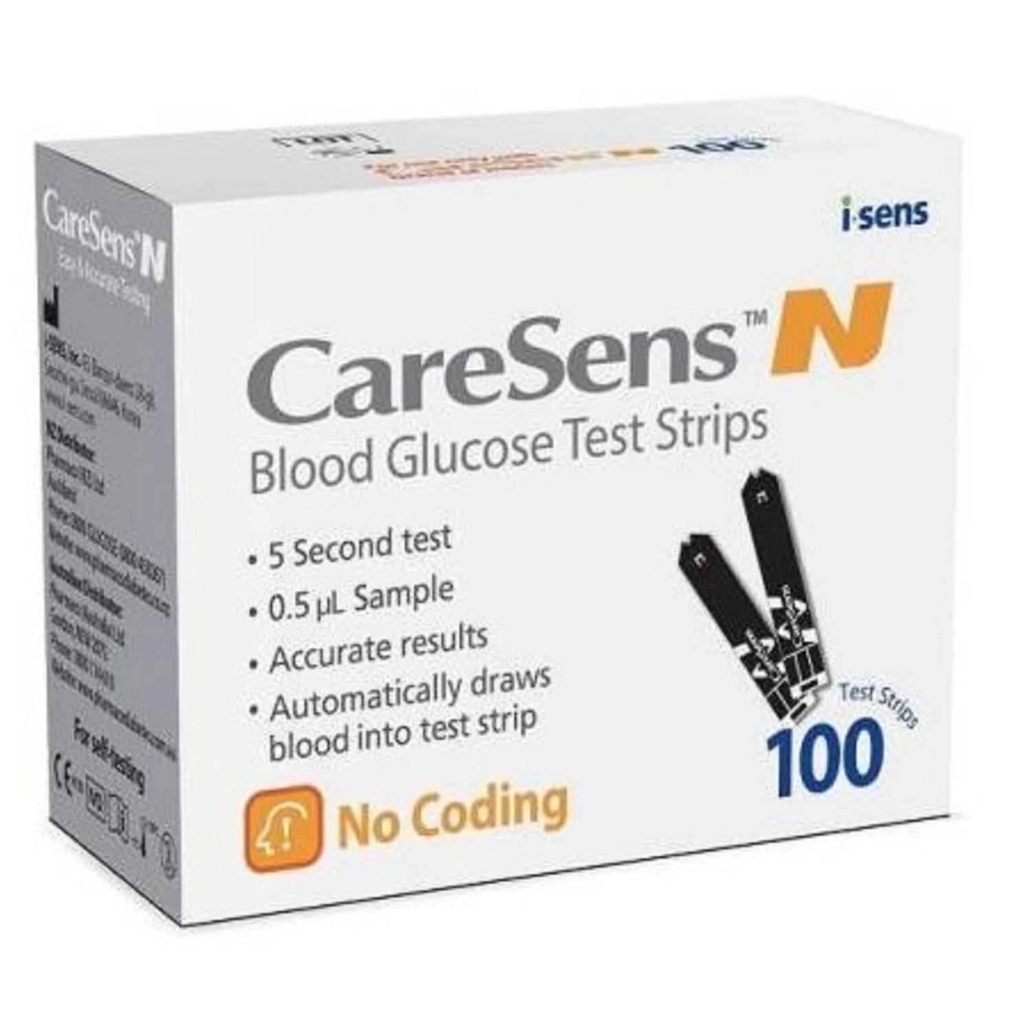 CareSens N Blood Glucose (100 TEST STRIPS) Long expiry 100% genuine Product F/S.
