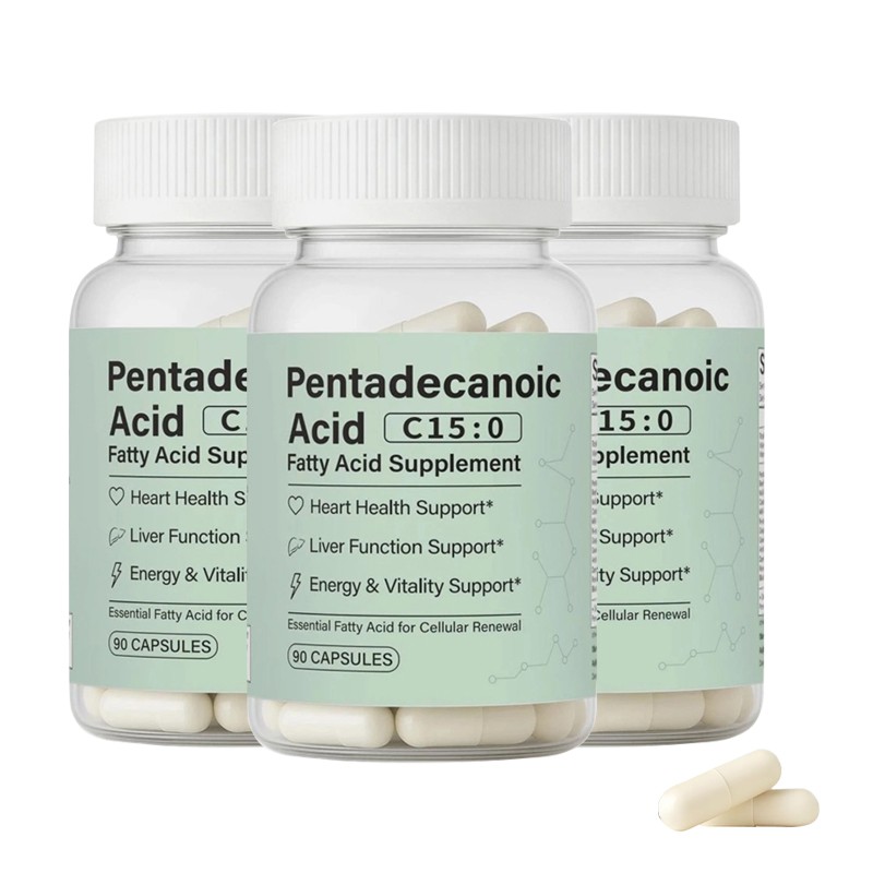 Pentadecanoic Acid Caps, C15:0 Fatty Acid Supplement – Natural Plant-Based 1-5X