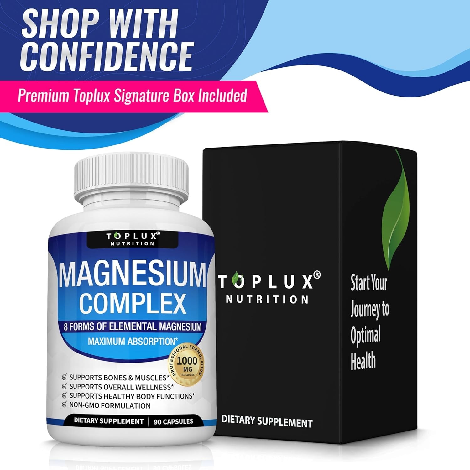 Complex Supplement 8 Elemental 1000mg-Magnesium Glycinate, Citrate, Malate