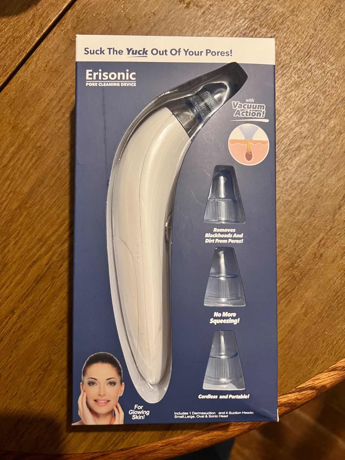 Pore Cleaning Device, Removes black heads/ Dirt, Vacuum Action for Glowing Skin