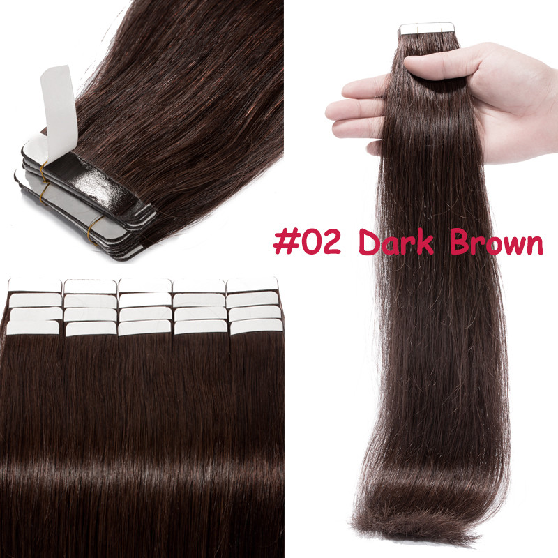 12-24inch Tape In Glue Remy Human Hair Extensions 150g Real Thick Long Blonde US