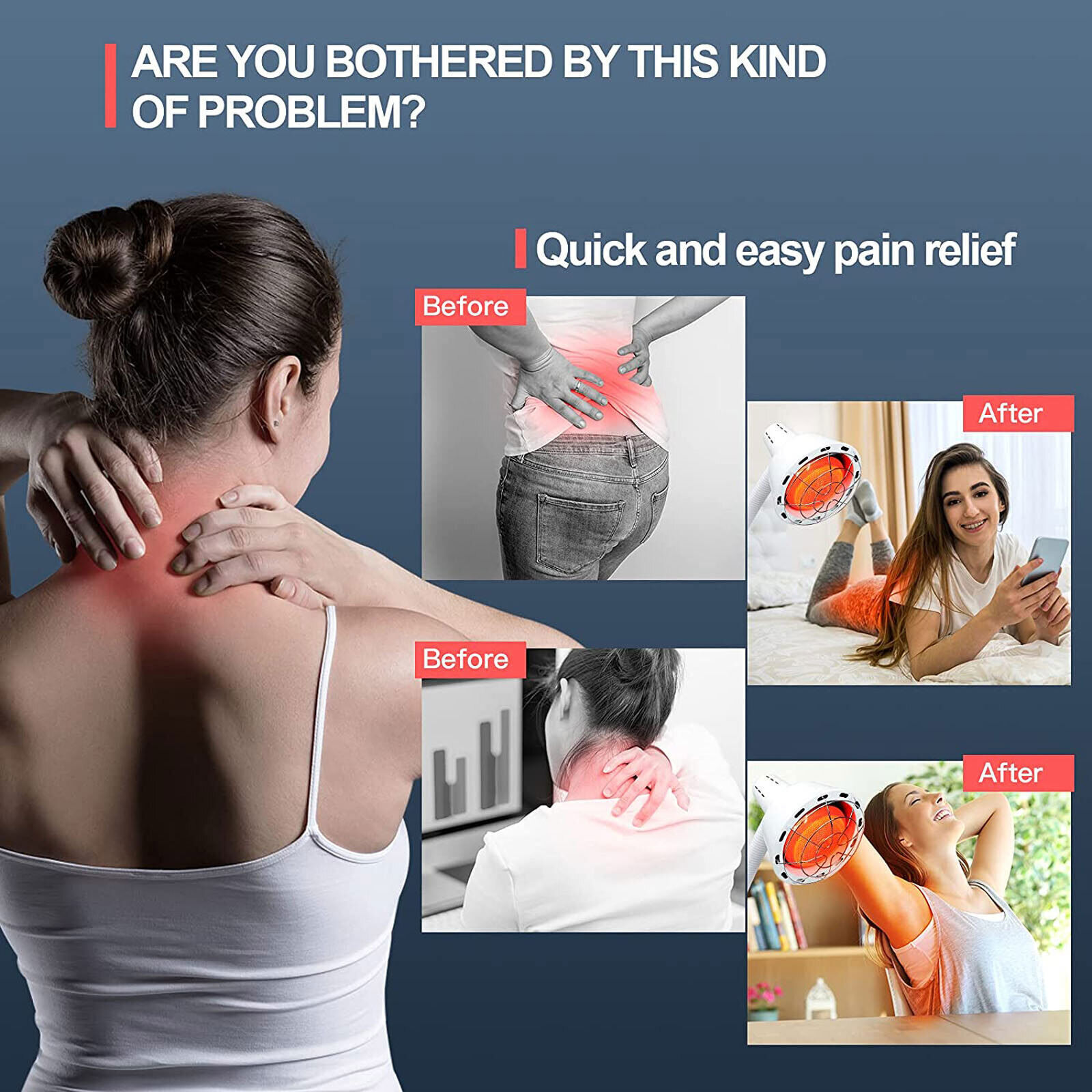 Infrared Lamp Pain Relief Heating Device 275W 110V Acupuncture Mineral Lamp