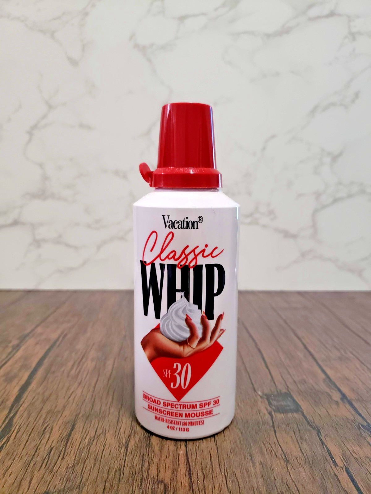 Vacation Classic Whip SPF 30 Sunscreen Mousse 4oz Reef Safe Vegan Whipped Foam