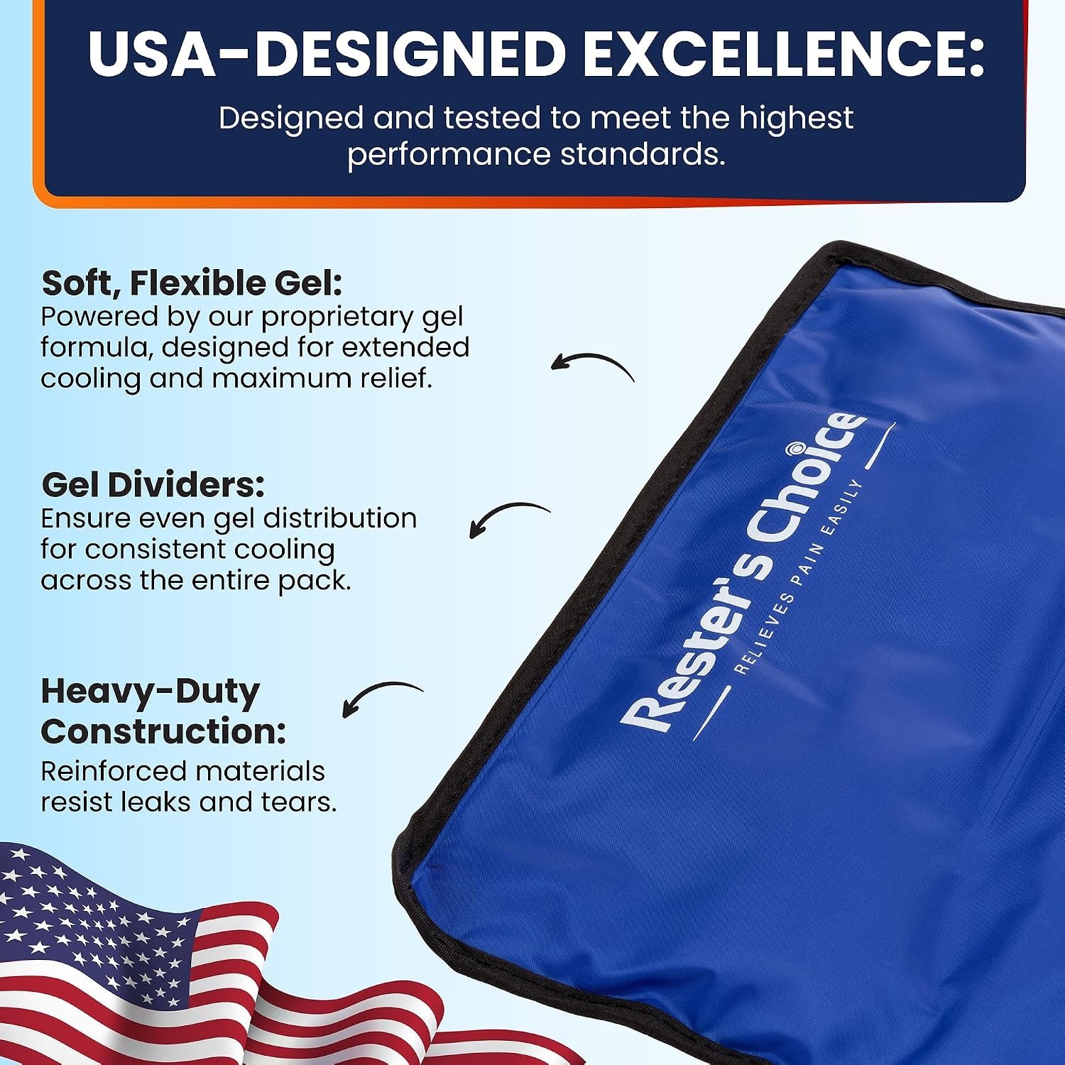 Durable Reusable Flexible Ice Pack – 11″x14.5″ for Sore Muscles and Swelling