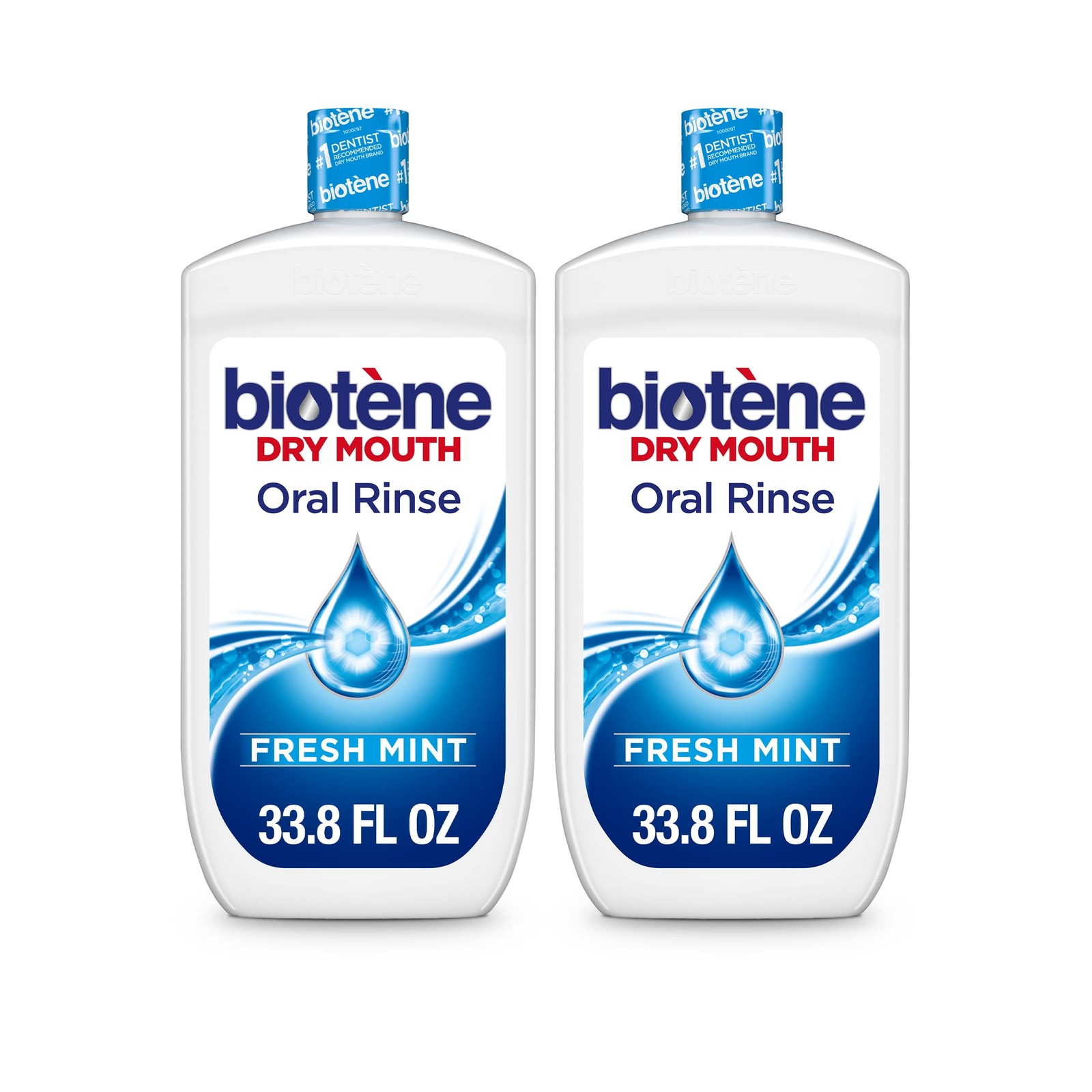 Alcohol Free Mint Mouthwash 2×33.8 fl oz Sugar Free Dry Mouth Relief Pack