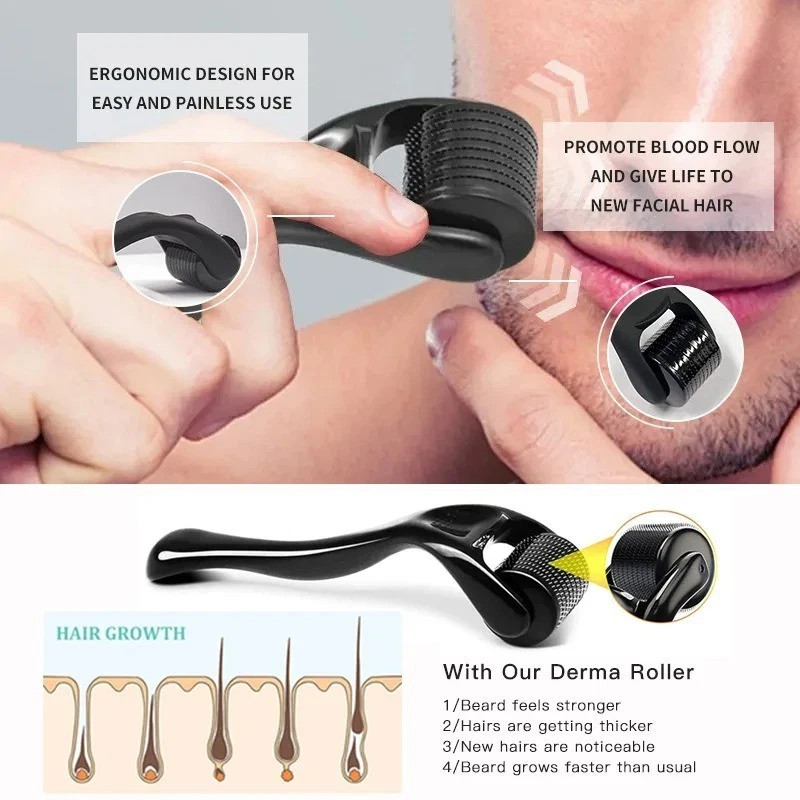 Derma Skin Roller 540 Titanium Micro Needle Anti Ageing Hair Regeneration Growth