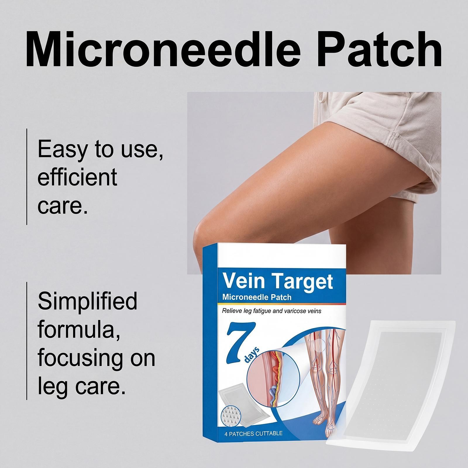 5boxes Vein Target Microneedle Patch, 2026 Advanced Varicose Veins Treatment