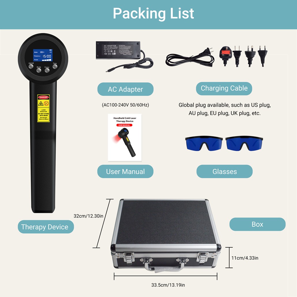 LLLT 25 Diodes Class 4 Laser Therapy 6808nm 10W Arthritis Relief for Home Use