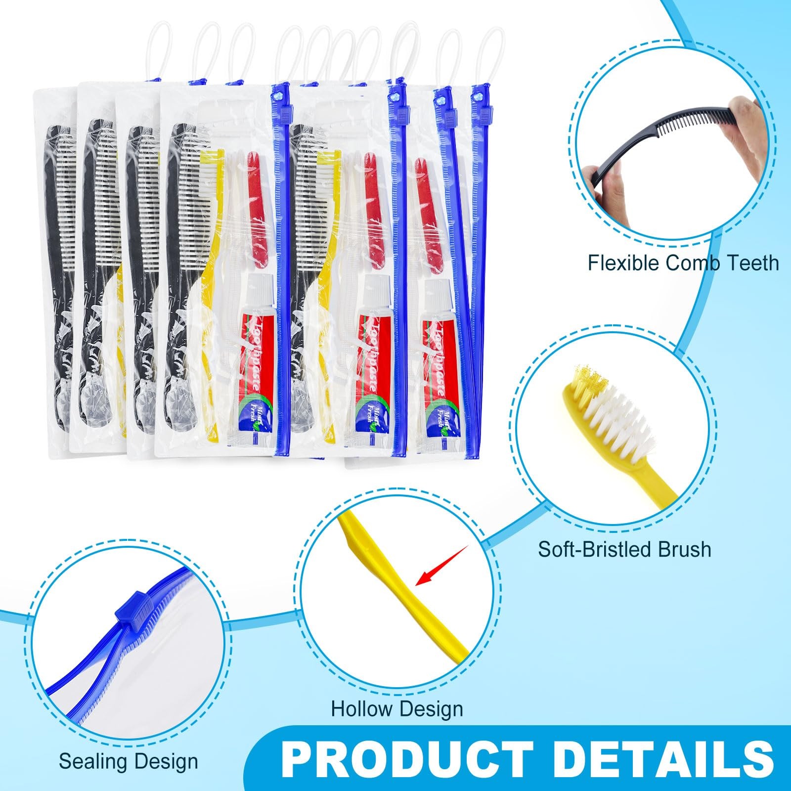 30 Set Personal Hygiene Kit Bulk,Disposable 1 Count (Pack of 30), Yellow
