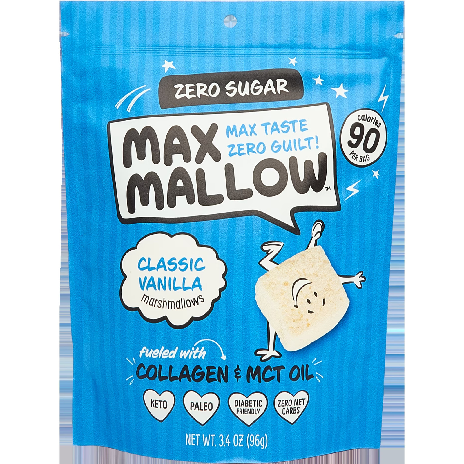 Know Brainer Max Mallow Classic Vanilla- Guilt-Free & Zero Sugar Marshmallows -L