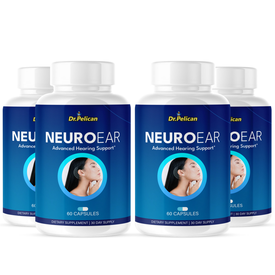 NeuroEar- Hearing Support- 4 Bottles- 240 Capsules