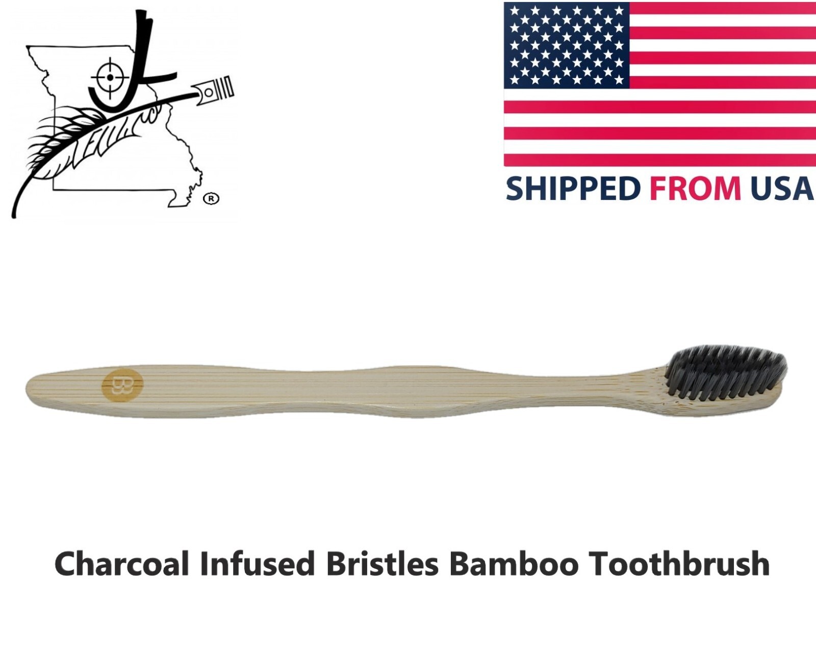 Brush Buddies Bamboo Toothbrush Charcoal Infused Soft Bristles, Eco-Friendly 1x