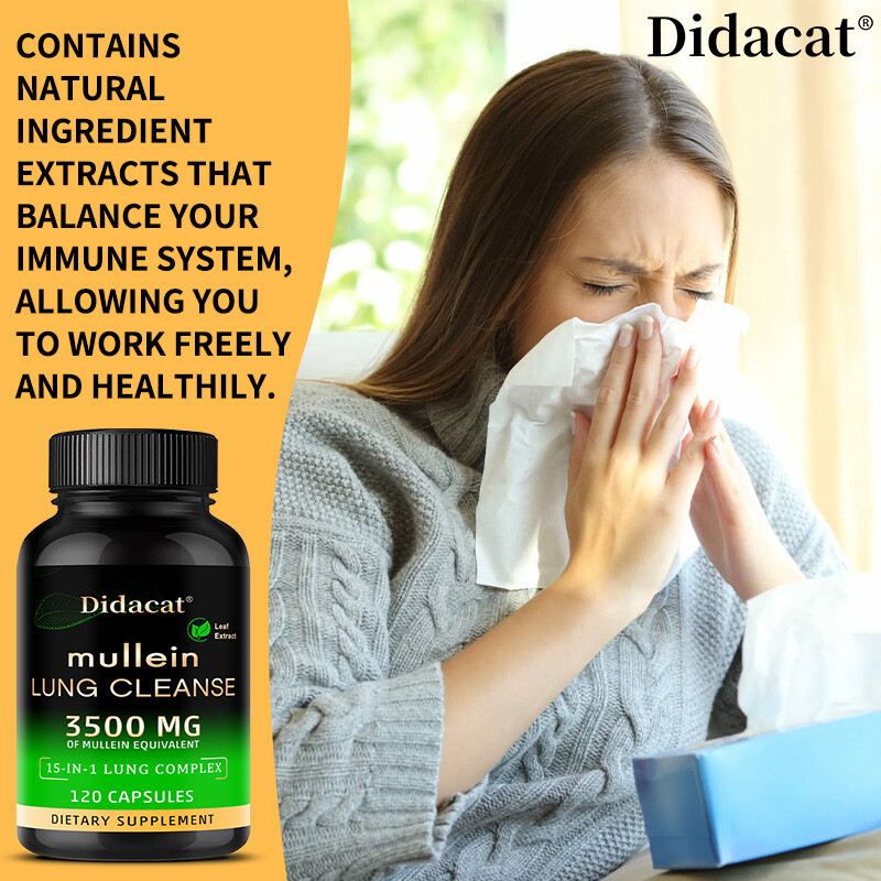 Mullein Leaf Extract 3500mg ,support Lung Cleanse Respiratory ,120 Capsules.