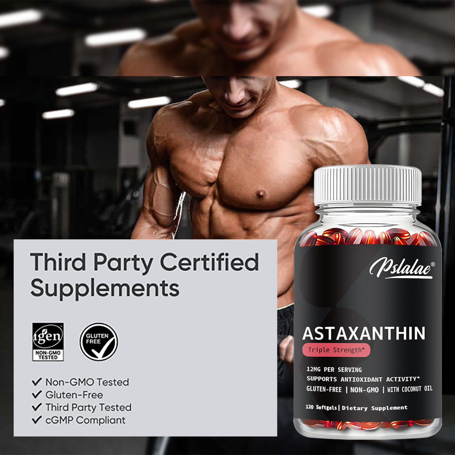 Astaxanthin 12mg – (From Haematococcus Pluvialis) Powerful Antioxidant Support