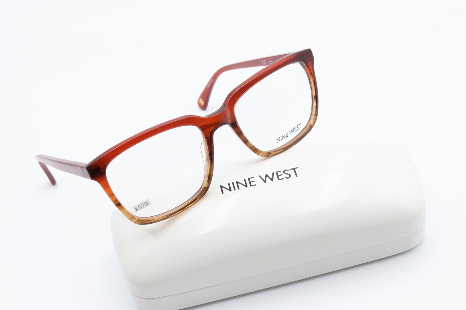 NINE WEST NW5066 645 Red-Brown Horn 50-18-135 Frames Flex Hinge w/free Case X570