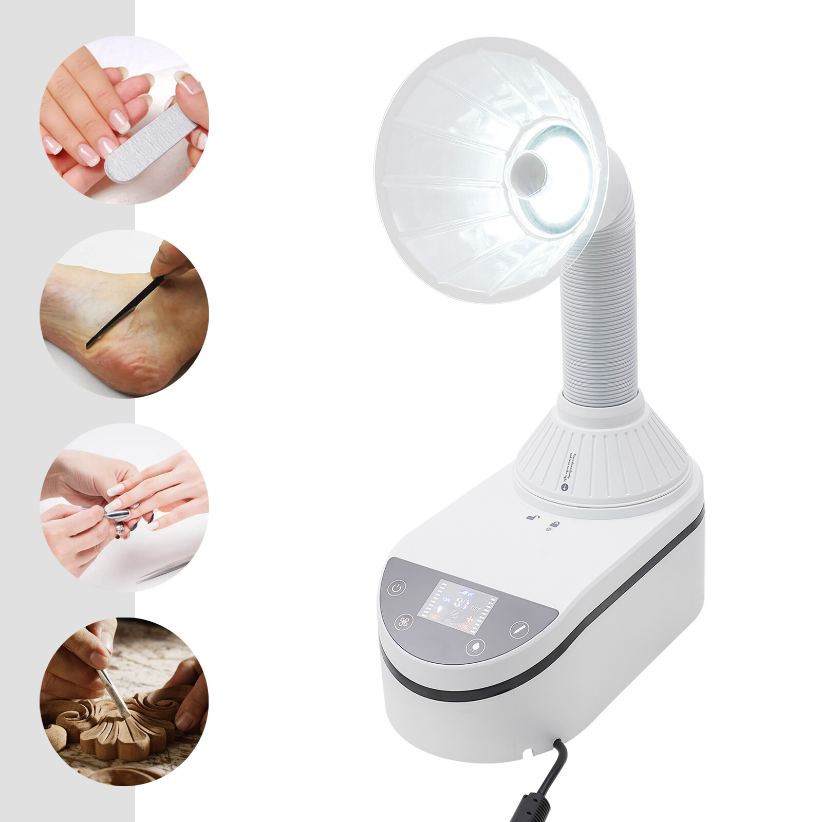 360°Tabletop Nail Dust Cleaning Machine Adjustable Speed Dust Collecting Machine