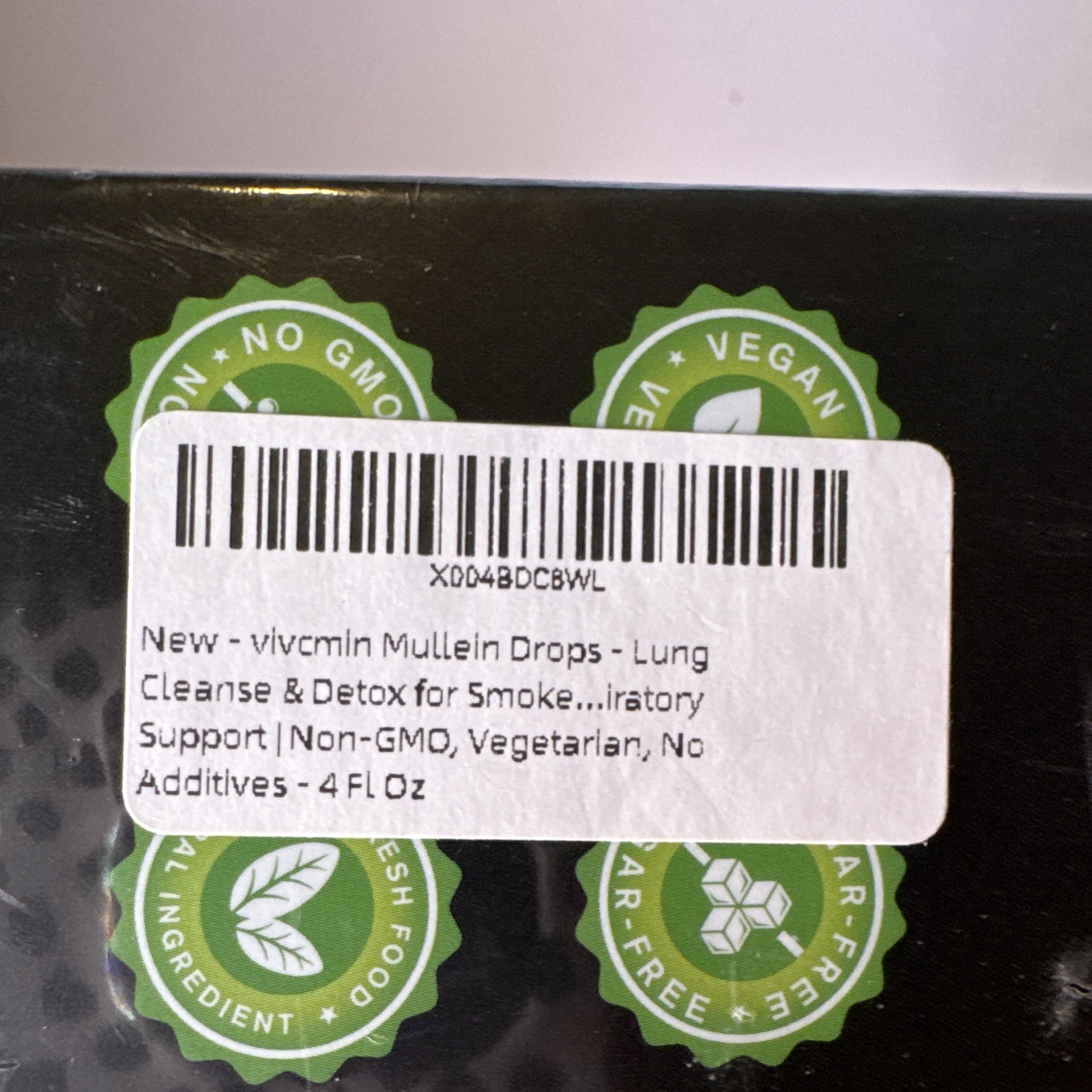 VIVCMIN Organic Mullein Leaf Extract Drops Alcohol-Free Vegan Non-GMO 4 fl oz