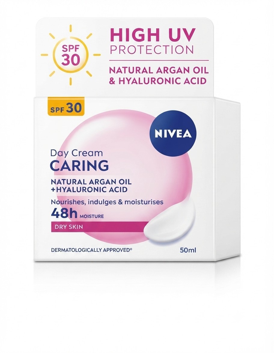 Nivea DaY Cream Caring Natural Argan Oil +Hyaluronic Acid