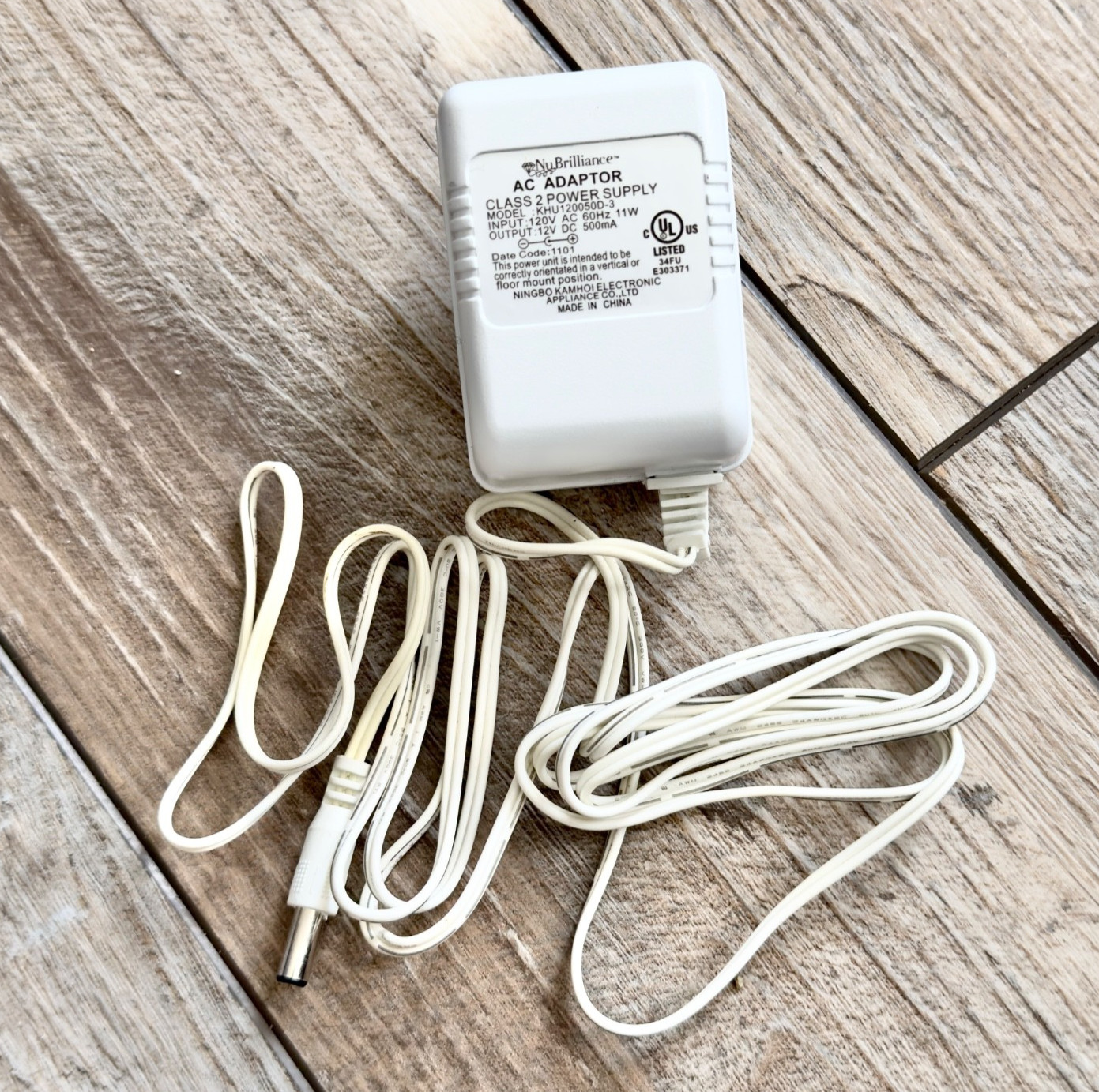 Nu Brilliance AC Adapter Power Cord Model KHU120050D-3