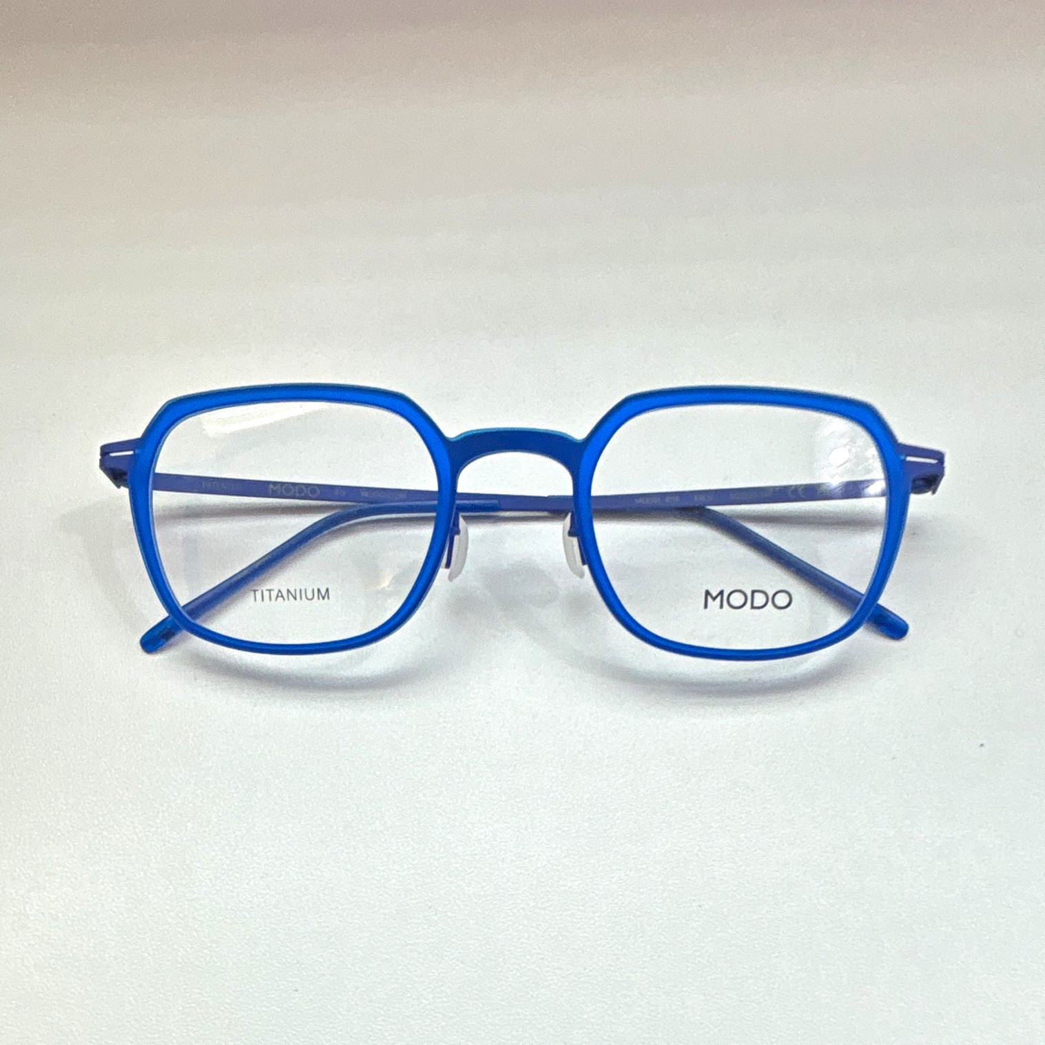 MODO 4116 Titanium Full Rim Eyeglasses Blue Square Unisex Adults 52-23-145