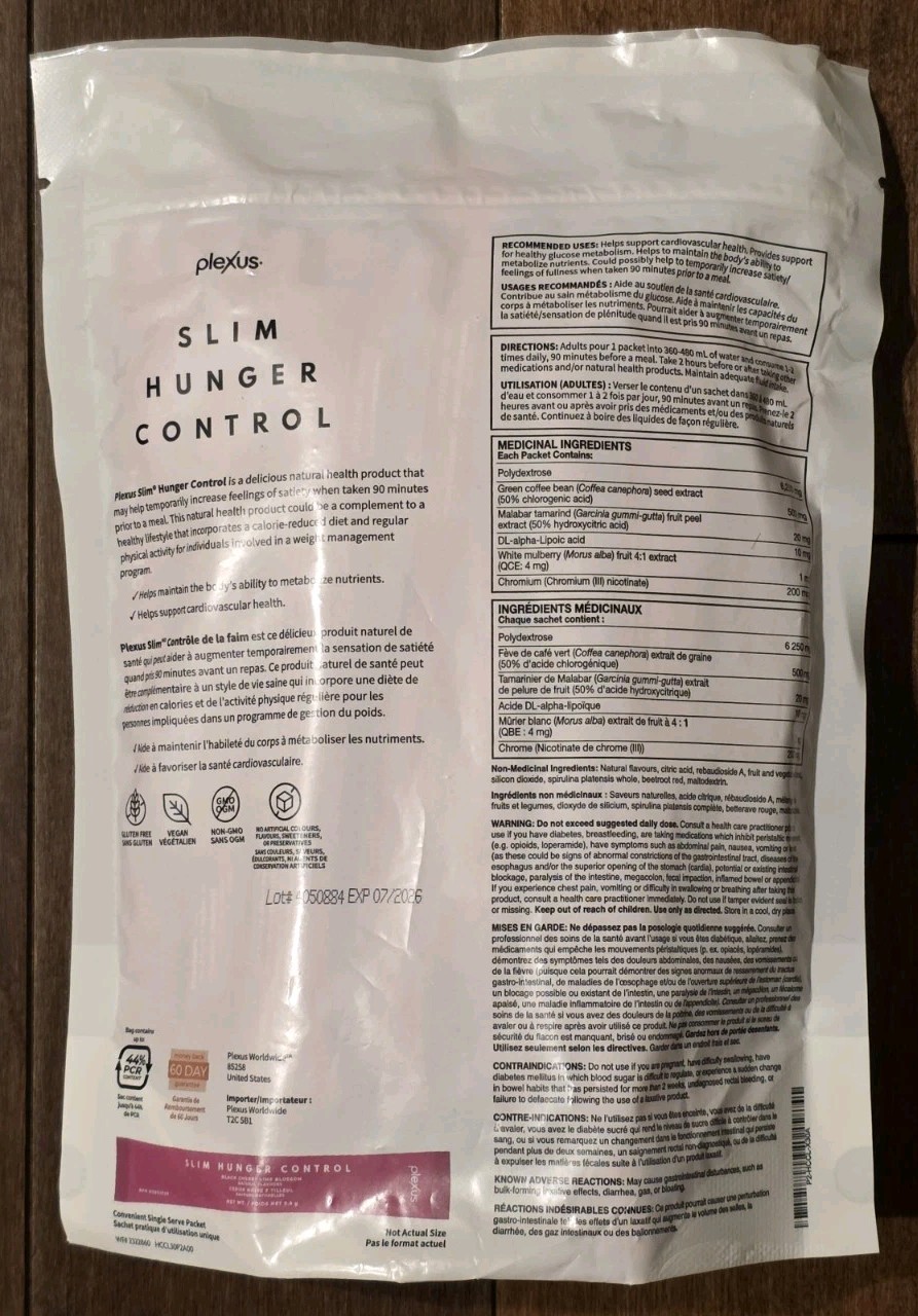 Plexus Slim Hunger Control 30 Packets Triplex ProBio 5 Bio Cleanse New 07/2026