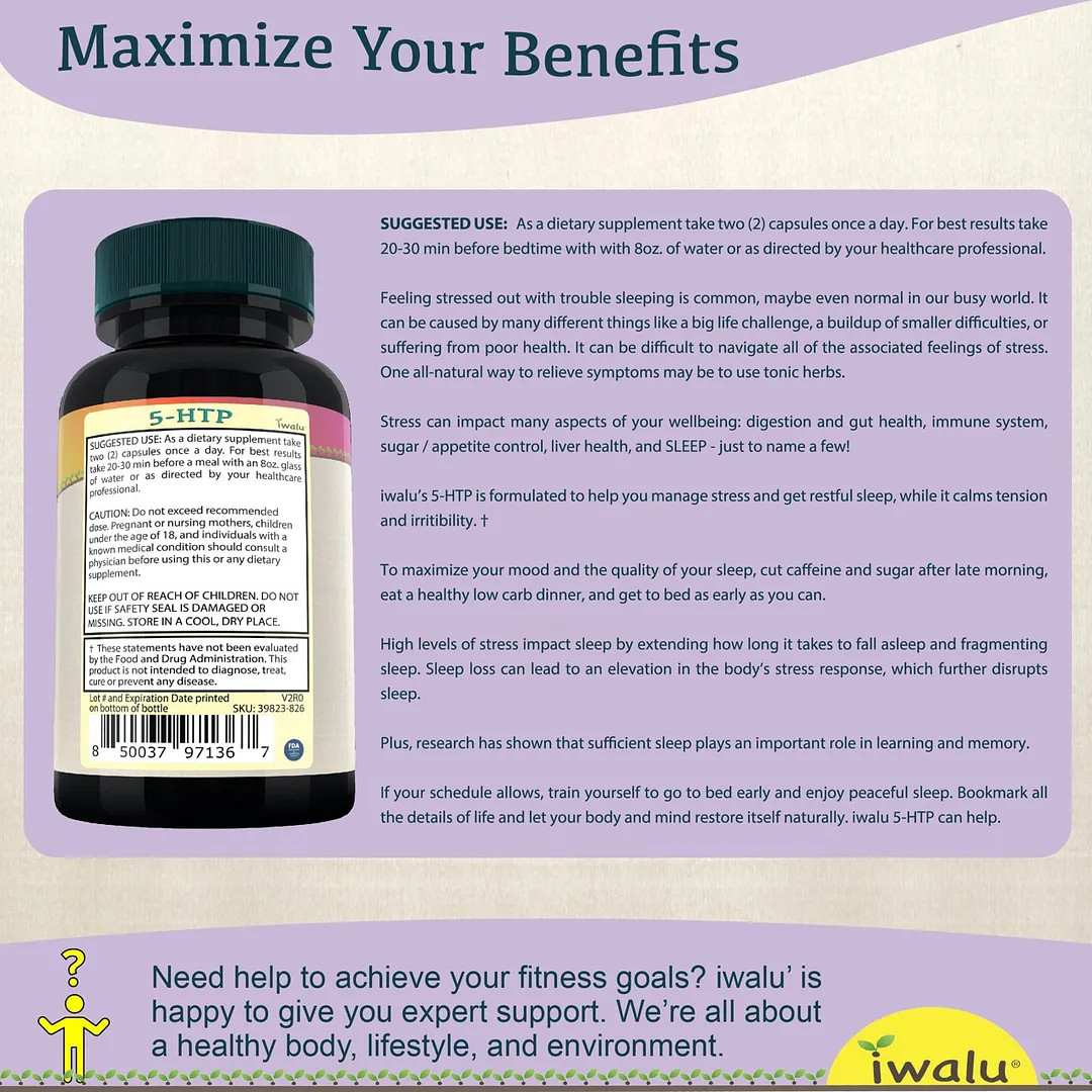 5 Hydroxytryptophan Supplement | Best Supplement Capsules FREE SHIP