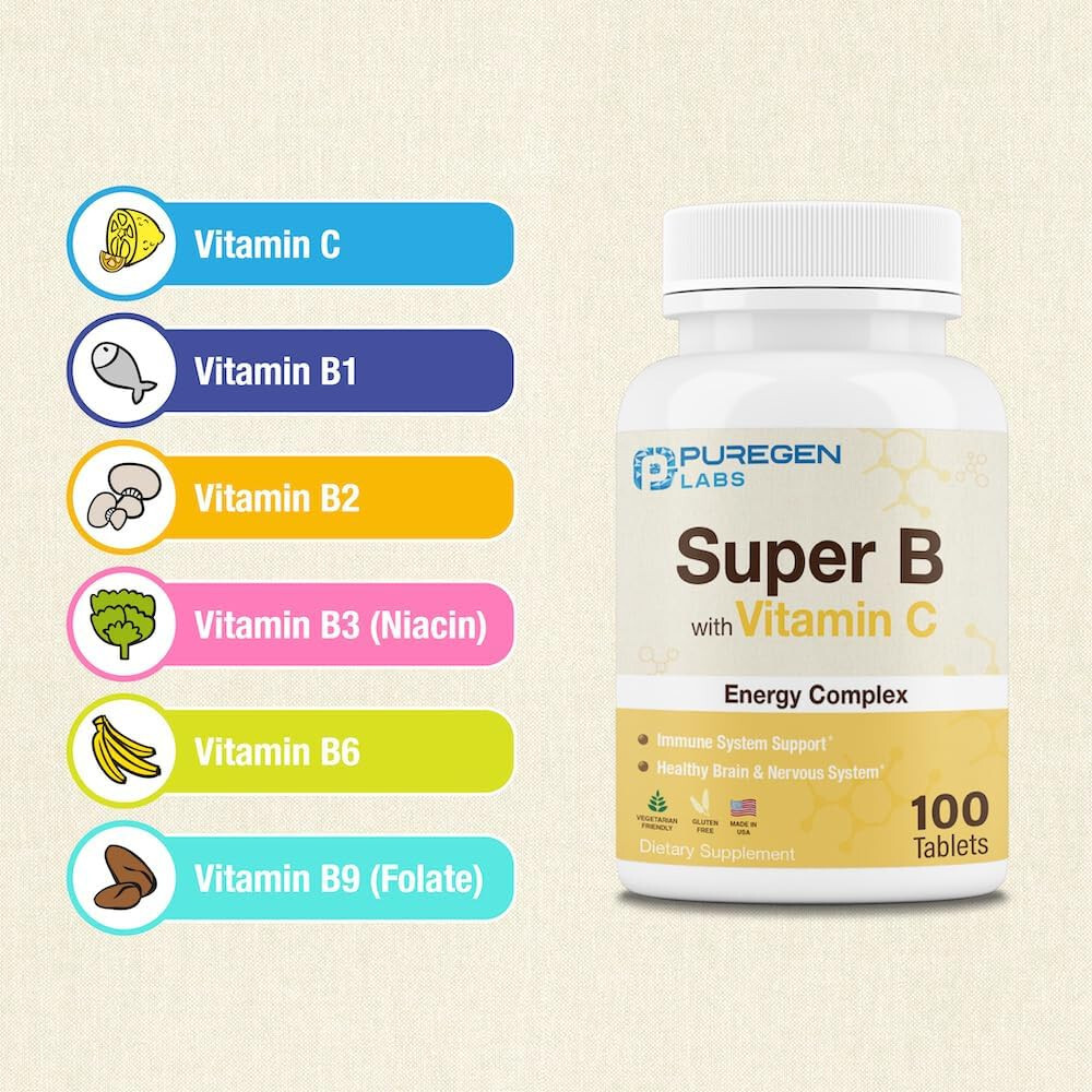 Puregen Labs Super B Energy Complex 100 Tablets 1 Pk