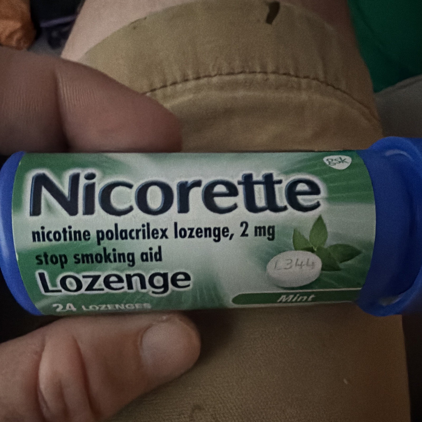 Nicorette Nicotine Polacrilex Lozenges 2mg Mint, 24 Count Anti Smoking Aid