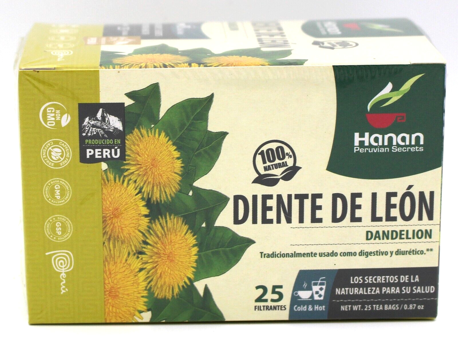 25 TEA BAGS DIENTE DE LEON (DANDELION TEA BAGS) 1 Boxes